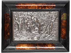 Silber-Reliefplatte mit Darstellung aus den Türkenkriegen um Wien
