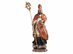 Schnitzfigur eines Heiligen Bischof