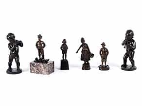 Sechs kleinere Bronzefiguren
