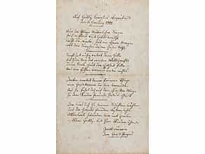 Handschriftliches Gedicht des Jakob Sarasin