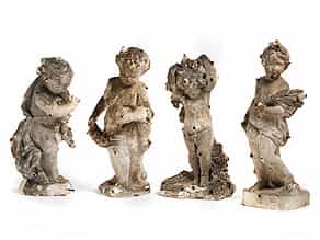 Satz von vier Bildhauermodellfiguren der vier Jahreszeiten
