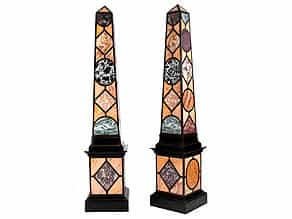 Paar seltene, monumentale Obelisken