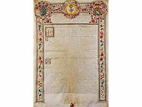 Seltene, päpstliche Ernennungsurkunde in Pergament der Zeit Papst Clemens VIII