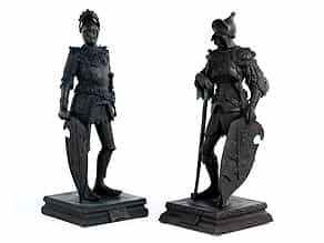 Paar Bronzefiguren nach den großen Standfiguren von Peter Vischer, 1455 - 1529 Nürnberg