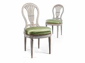 Paar seltene Louis XVI-Stühle