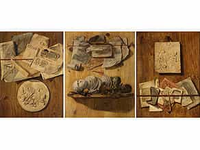 Italienischer Trompe l'oeil-Maler des 17. Jahrhunderts, Andrea Domenico Remps tätig nachweisbar 1621 – 1699, zug.