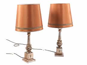  Paar elektrifizierte Kommoden-Lampen im Barock-Stil