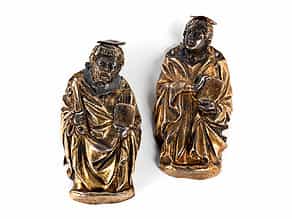  Paar Heiligenfiguren in Silber-Treibarbeit