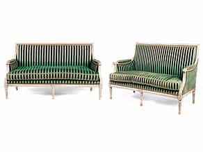  Paar Sitzbänke im Louis XVI-Stil