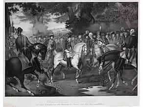  Friedrich der Große mit seinen Generälen von den Manövern bei Potsdam und Sanssouci zurückkehrend