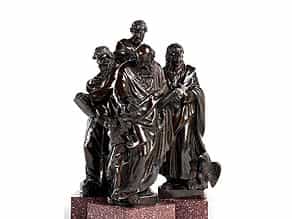  Satz von vier Evangelistenfiguren in Bronzeguss, Jacob Cornelisz Cobaert