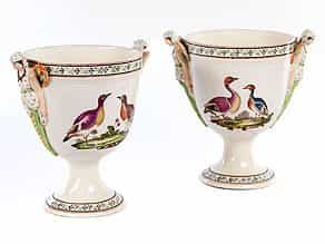  Paar Fayence-Vasen