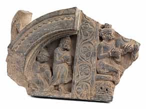 Schönes Gandhara-Relief mit Adorantenszene