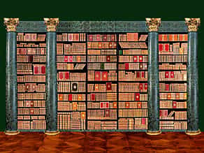 † Eine hoch dekorative, große Bibliothek mit 984 Bänden des 18. Jahrhunderts