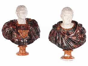 Paar Büsten römischer Imperatoren