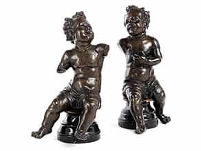 Paar Bronze-Amoretten 