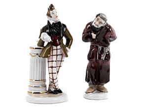 Zwei Porzellanfiguren nach Gogol