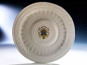  Große Majolika-Platte mit Wappen