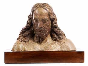  Gegossene und gefasste Christusbüste nach Modell eines toskanischen Bildhauers des ausgehenden 15. Jahrhunderts