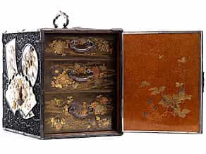  Seltener, äußerst fein gearbeiteter, japanischer Kodansu (Miniaturkabinettkasten der Meiji-Periode, 1868 - 1912)