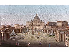  Große Grand Tour-Mikromosaikplatte mit Darstellung des Petersdoms in Rom