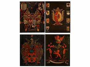 Vier gemalte Wappentafeln 