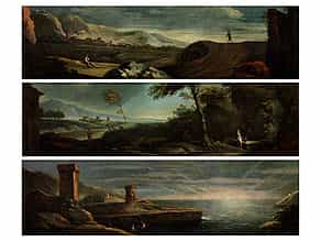  Satz von drei zusammengehörigen Supraport-Gemälden