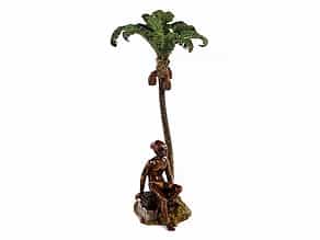 Bronzefigur eines Orientalen mit Palme