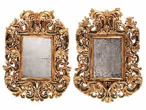  Paar bedeutende Spiegel aus einem Palazzo