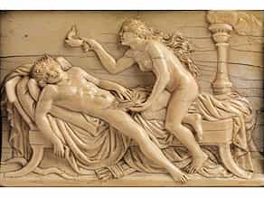  Elfenbeinrelief mit antik-mythologischer, erotischer Darstellung