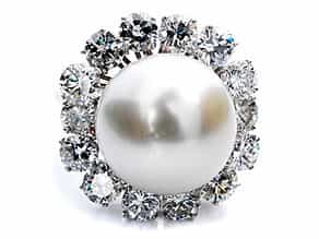  Weißgold-Ring mit Perle