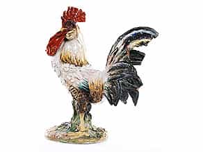 Keramikfigur eines Hahnes