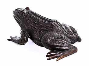  Große Bronzefigur einer Kröte