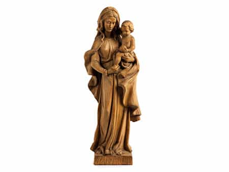  Schnitzfigur einer Maria mit Kind