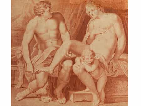 Rötelzeichnung mit Venus und Anchises