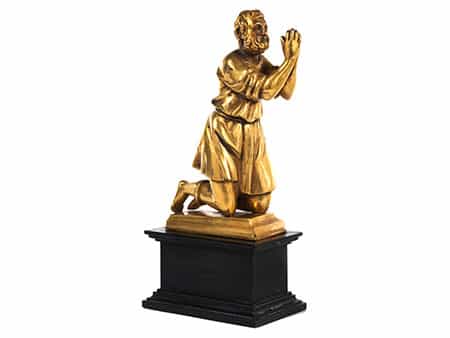  Feuervergoldete Bronzefigur eines bärtigen Mannes