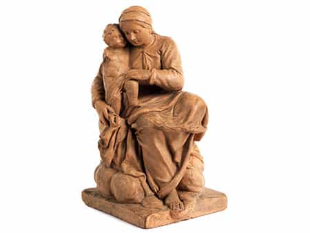  Terrakotta-Figurengruppe Maria mit dem Kind