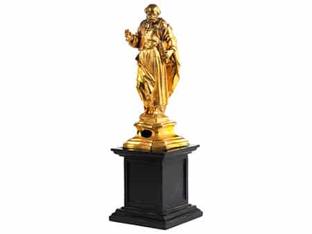  Feuervergoldete Bronzefigurine des Heiligen Petrus