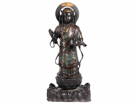  Cloisonné-Bronzefigur einer chinesischen Heiligengestalt
