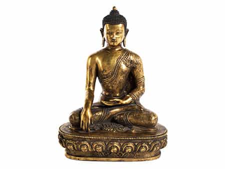  Tibetanische Buddhafigur in Bronze