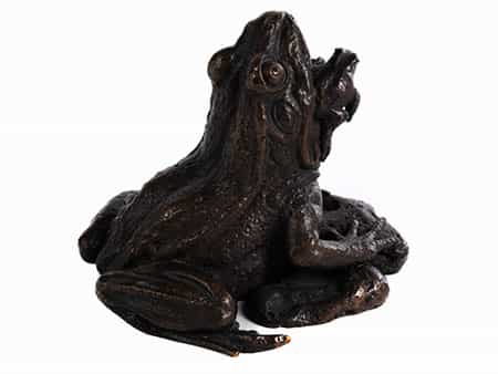  Bronzefigur eines Frosches als Tintenfass
