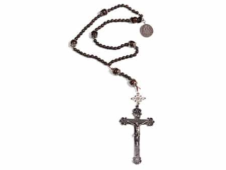  Rosenkranz mit großem Silberkreuz mit Corpus Christi