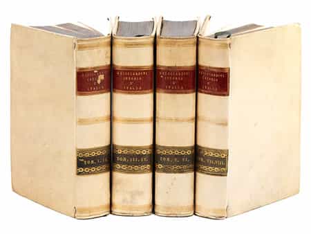 Guicciardini, Francesco. Delle Istorie d'Italia libri XX. 8 in 4 volumes