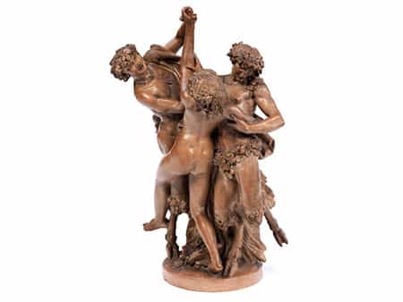 Große Terrakotte-Figurengruppe Bacchanal nach Modell von Claude Michel Claudion, 1738 Nancy - 1814 Paris