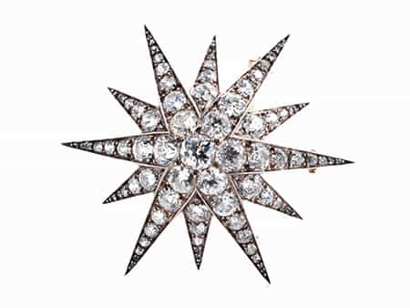 Antike Diamant-Sternbrosche