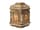 Detailabbildung:  Museales Elfenbein-Kästchen in Form eines antiken, kleinen Tempels mit polychromer Malerei und Vergoldung 