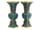 Detail images:  Zwei große Cloisonné-Vasen in Gu Form
