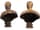 Detail images: Paar Bronzebüsten römischer Imperatoren