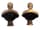 Detailabbildung: Paar Bronzebüsten römischer Imperatoren