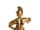 Detailabbildung: Vergoldete Bronzefigur eines geharnischten, antiken Ritters mit Lanze (Kriegsgott Mars)